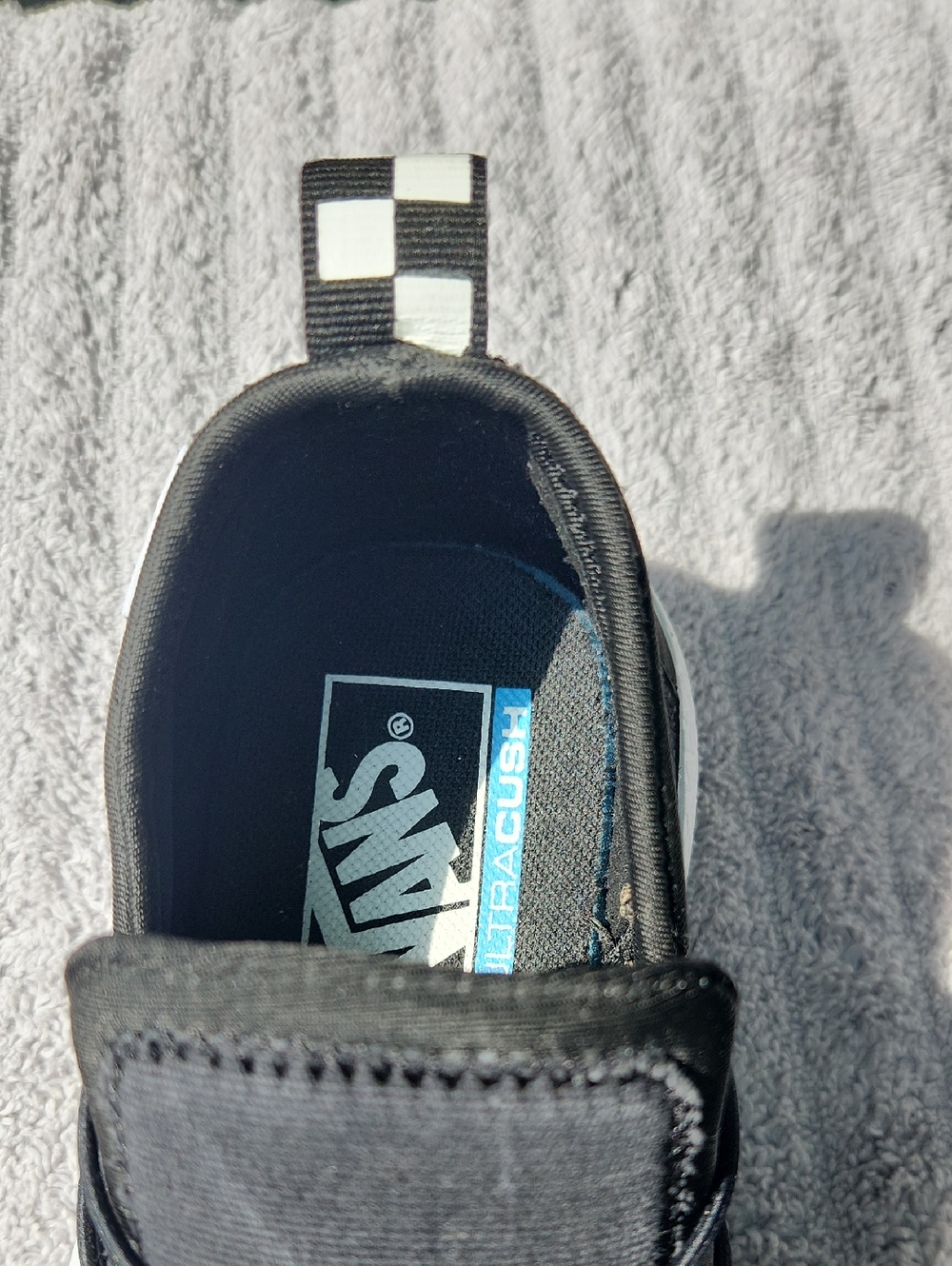 NWOT Vans Black Slip-On Athletic Sneakers with White Soles - Picture 6 of 6